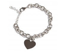 Υποαλλεργικό Βραχιόλι Ασημί Καρδιά 15/20CM (BE2SCAT) Farma Bijoux