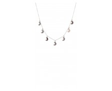 Υποαλλεργικό Κολιέ Ασημί με Φεγγάρια 38/42CM (BE1S7L) Farma Bijoux