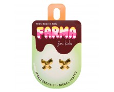 Υποαλλεργικά Σκουλαρίκια for Kids Χρυσοί Φιόγκοι 10mm (BEG008) Farma Bijoux