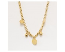 Υποαλλεργικό Κολιέ Χρυσό με Κρεμαστά (BE1CHA) Farma Bijoux