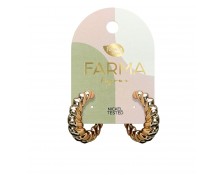 Υποαλλεργικά Σκουλαρίκια Κρίκοι Χρυσοί Ανάγλυφοι 27mm (BEWOW06) Farma Bijoux