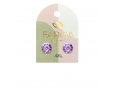 Υποαλλεργικά Σκουλαρίκια Κρύσταλλα Βιολετί 7,15mm (BE66C371) Farma Bijoux