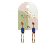 Υποαλλεργικά Σκουλαρίκια Κρεμαστός Μπλε Χαλαζίας 45mm (BEPG25) Farma Bijoux