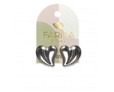 Υποαλλεργικά Σκουλαρίκια Χωρισμένη Καρδιά Silver 28x30mm (BEWOW17) Farma Bijoux