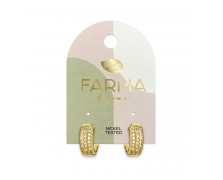 Υποαλλεργικά Σκουλαρίκια Adelaide hoops with zircon 14mm (BECG886) Farma Bijoux