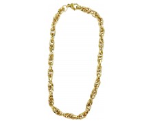 Υποαλλεργικό Κολιέ Gold interlocking chain necklace 44mm (BE1CON) Farma Bijoux