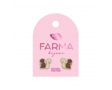 Υποαλλεργικά Σκουλαρίκια for Kids  Squirrels 8mm Silvered base (BEPS973) Farma Bijoux