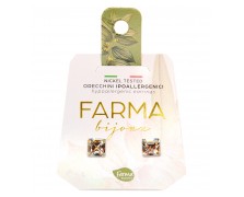 Υποαλλεργικά Σκουλαρίκια Κρύσταλλα Τετράγωνα 6mm (BE36C01) Farma Bijoux